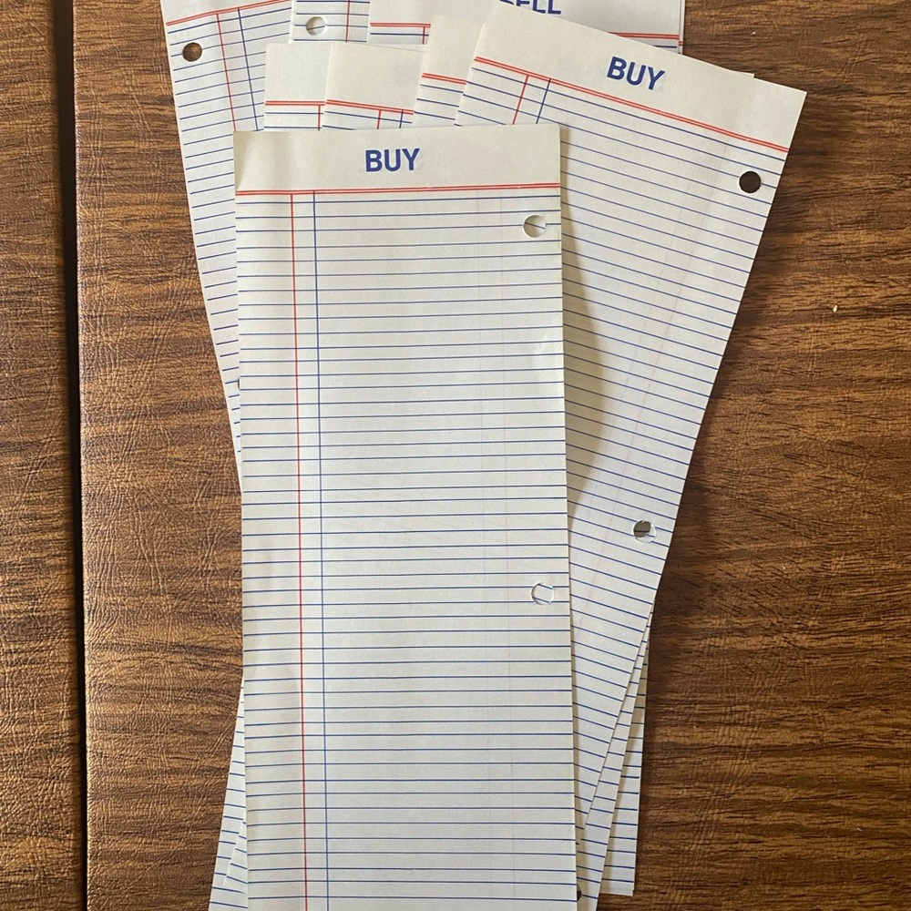 Vintage NYSE BUY/SELL TRANSACTION SLIPS- Set of 20 pages.